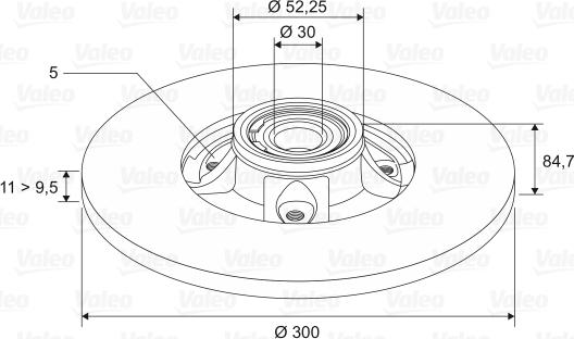 Valeo 186893 - Гальмівний диск autocars.com.ua