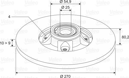 Valeo 186898 - Тормозной диск avtokuzovplus.com.ua