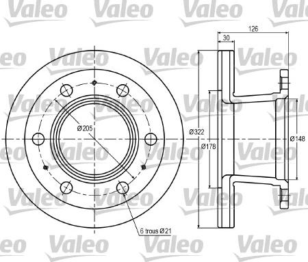 Valeo 187002 - Гальмівний диск autocars.com.ua