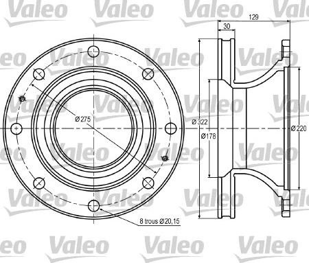 Valeo 187005 - Тормозной диск avtokuzovplus.com.ua