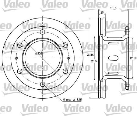 Valeo 187006 - Гальмівний диск autocars.com.ua