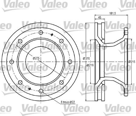 Valeo 187007 - Гальмівний диск autocars.com.ua