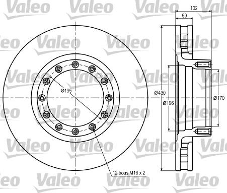 Valeo 187009 - Тормозной диск autodnr.net