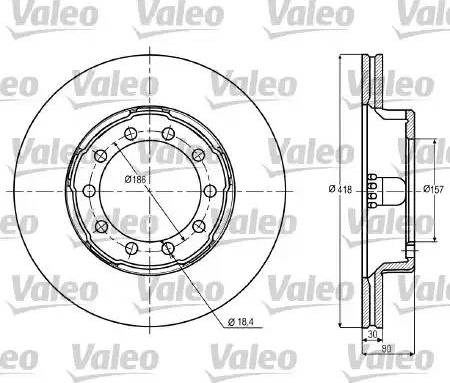 Valeo 187010 - Гальмівний диск autocars.com.ua