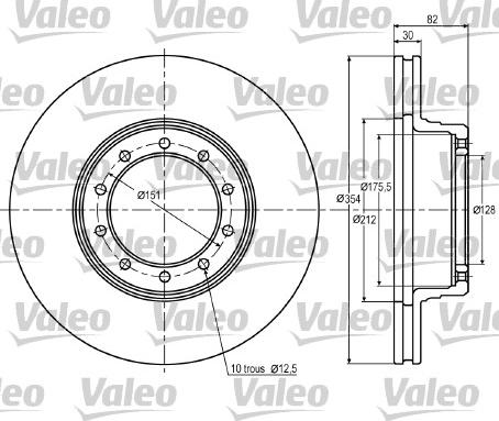 Valeo 187020 - Гальмівний диск autocars.com.ua