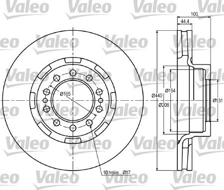 Valeo 187022 - Тормозной диск autodnr.net