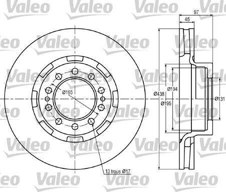 Valeo 187024 - Гальмівний диск autocars.com.ua