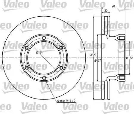 Valeo 187026 - Гальмівний диск autocars.com.ua