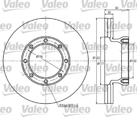 Valeo 187027 - Гальмівний диск autocars.com.ua