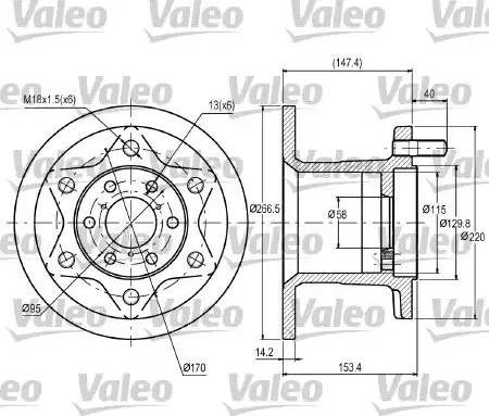 Valeo 187028 - Тормозной диск avtokuzovplus.com.ua