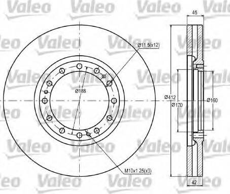 Valeo 187031 - Тормозной диск avtokuzovplus.com.ua