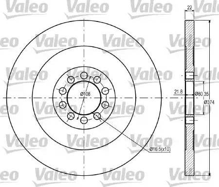 Valeo 187037 - Гальмівний диск autocars.com.ua