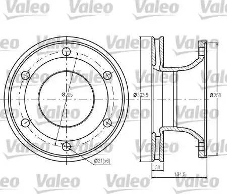 Valeo 187044 - Гальмівний диск autocars.com.ua