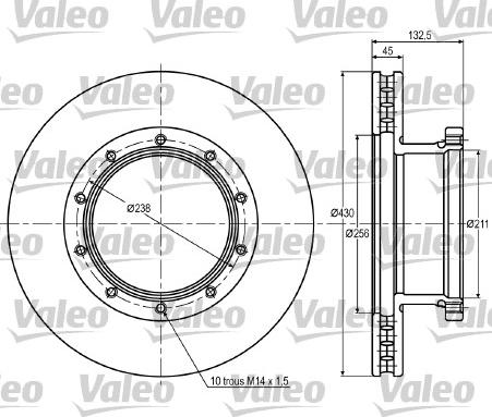 Valeo 187051 - Гальмівний диск autocars.com.ua