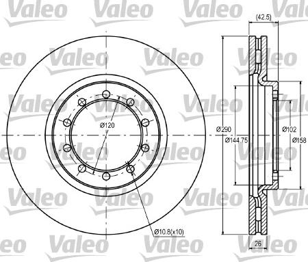 Valeo 187062 - Тормозной диск avtokuzovplus.com.ua