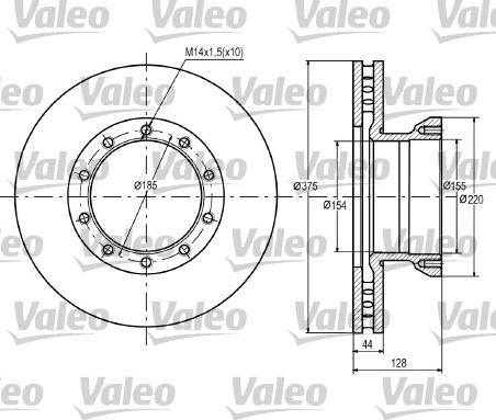 Valeo 187066 - Тормозной диск avtokuzovplus.com.ua