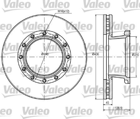 Valeo 187069 - Гальмівний диск autocars.com.ua