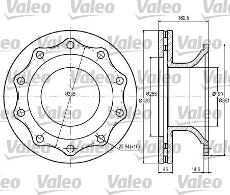 Valeo 187072 - Гальмівний диск autocars.com.ua