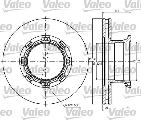 Valeo 187083 - Тормозной диск avtokuzovplus.com.ua