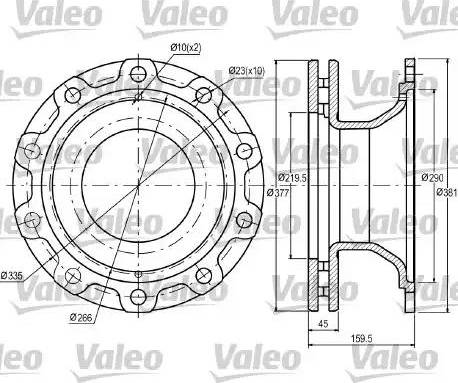 Valeo 187086 - Гальмівний диск autocars.com.ua