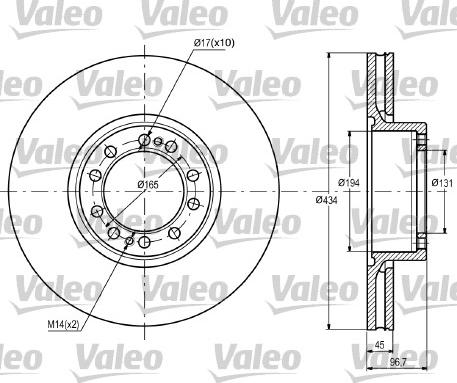 Valeo 187087 - Тормозной диск avtokuzovplus.com.ua