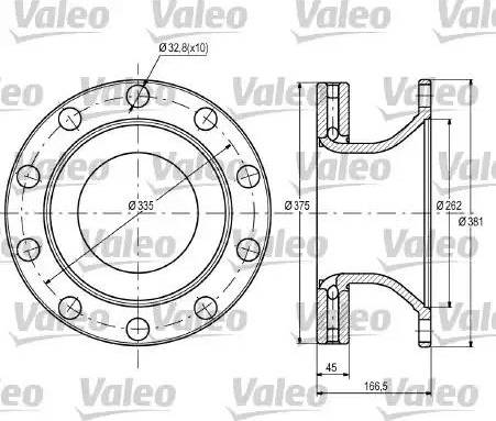 Valeo 187095 - Гальмівний диск autocars.com.ua