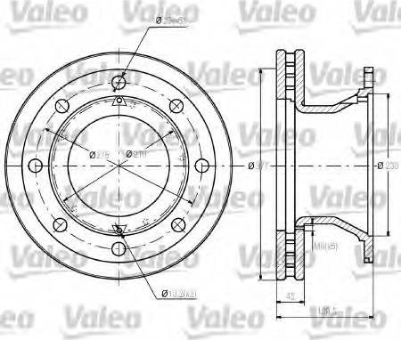 Valeo 187100 - Гальмівний диск autocars.com.ua