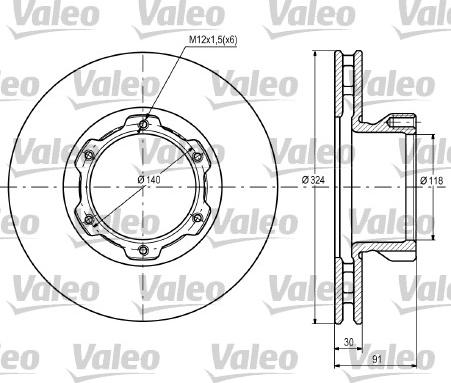 Valeo 187108 - Гальмівний диск autocars.com.ua