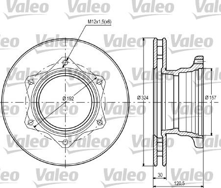 Valeo 187109 - Гальмівний диск autocars.com.ua