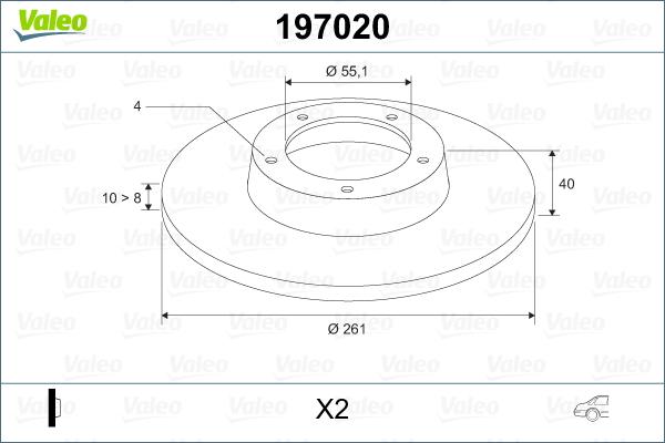 Valeo 197020 - Тормозной диск autodnr.net