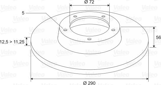 Valeo 197022 - Тормозной диск avtokuzovplus.com.ua