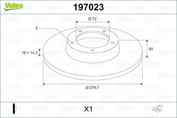 Valeo 197023 - Тормозной диск autodnr.net