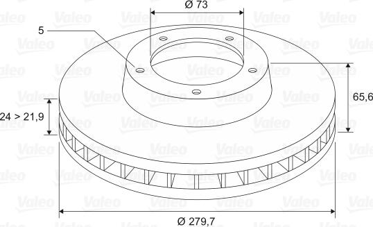 Valeo 297043 - Гальмівний диск autocars.com.ua