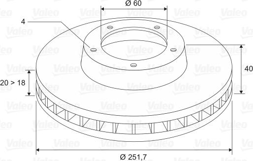 Valeo 197066 - Тормозной диск avtokuzovplus.com.ua