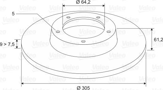 Valeo 197102 - Гальмівний диск autocars.com.ua