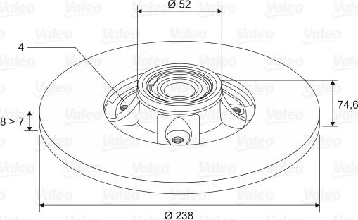 Valeo 197119 - Тормозной диск avtokuzovplus.com.ua