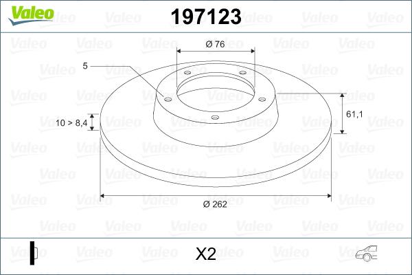 Valeo 197123 - Тормозной диск autodnr.net