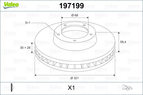 Valeo 197199 - Тормозной диск autodnr.net