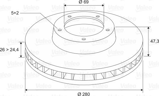 Valeo 197205 - Тормозной диск autodnr.net