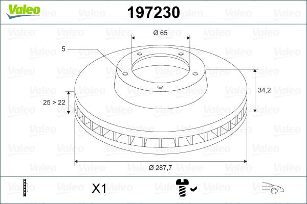 Valeo 197230 - Тормозной диск autodnr.net