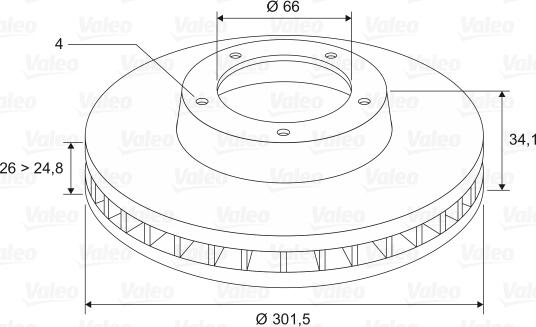 Valeo 197232 - Тормозной диск avtokuzovplus.com.ua