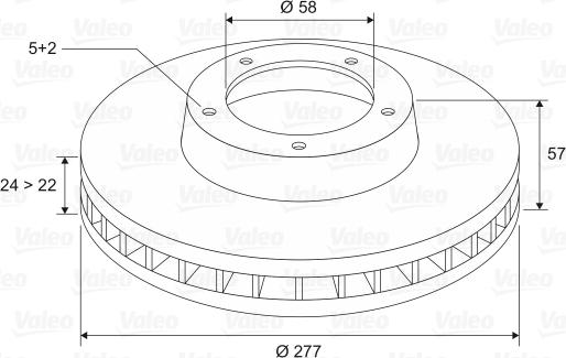 Valeo 197261 - Гальмівний диск autocars.com.ua