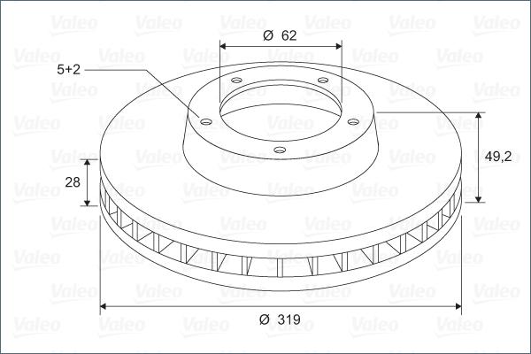 Valeo 197282 - Тормозной диск avtokuzovplus.com.ua