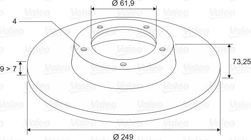 Valeo 197303 - Тормозной диск avtokuzovplus.com.ua