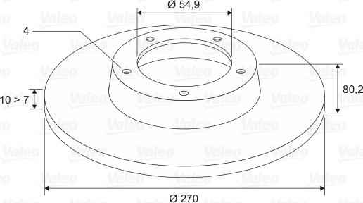 Valeo 197305 - Тормозной диск avtokuzovplus.com.ua