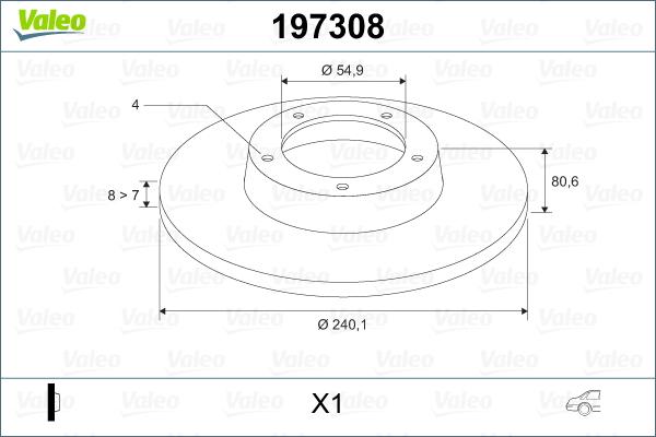 Valeo 197308 - Тормозной диск avtokuzovplus.com.ua