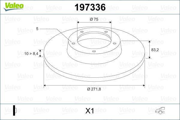 Valeo 197336 - Гальмівний диск autocars.com.ua