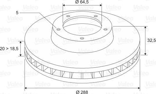 Valeo 197357 - Гальмівний диск autocars.com.ua