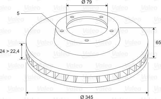 Valeo 197363 - Тормозной диск avtokuzovplus.com.ua