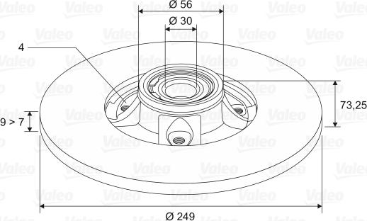 Valeo 197449 - Тормозной диск avtokuzovplus.com.ua